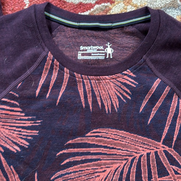 Smartwool Bundle of 2 shirts merino wool zip hoodie crew base layer palm leaf M - Picture 4 of 7